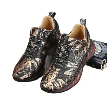 BATMO 2022 naują atvykimo Mados gyvatės Odos priežastinis bateliai vyrai,vyriška natūralios odos batai 017 Nuotrauka
