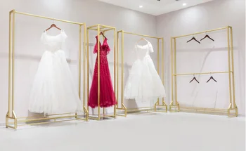 Vestuvių rack high-end display rack grindų iki lubų kaustytomis geležies drabužių parduotuvė pakaba paprasta foto studija specialios suknelė stovo Nuotrauka