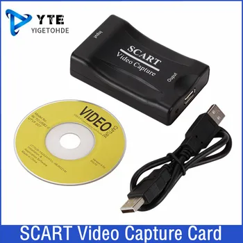 USB 2.0 SCART Video Capture Card 1080P Scart Žaidimų Įrašyti Box Live Transliacijos Įrašymo Home Office DVD Grabber Plug And Play Nuotrauka