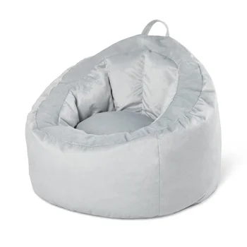 Jūsų Zonoje Juoda Aksomo Maišą Pupelių Kėdė su Kišenėje maišą pupelių miegamieji, kėdės, grindys, sofa-milžinišką maišą pupelių Nuotrauka