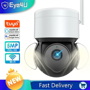 TUYA IP Kamera Su LED WiFi, 5MP Paramos Alexa Lauko Priežiūros CCTV Saugumo Sistemos Spalvų Naktinio Matymo Dviejų krypčių Garsas Nuotrauka