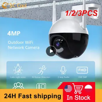 1/2/3PCS PTZ Wi-fi IP Kamera 4K AI Žmogaus Aptikimo Spalva Naktinio Matymo Garso ir Vaizdo Stebėjimo Kameros Lauko CCTV Saugumo Nuotrauka