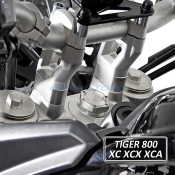 Sidabro Tiger 800 XC XCX XCA NAUJAS Motociklo Rankenos Stovuose Su Ofsetinės Aukštis Adapteris Nuotrauka