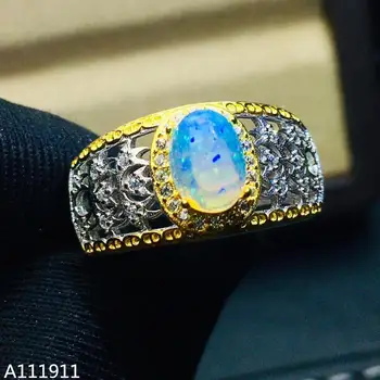 KJJEAXCMY Bauda Papuošalai 925 Sterlingas Sidabro Inkrustacijos Gamtos Opalas Brangakmenio Žiedas Classic 