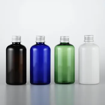 20pcs 220ml Tuščias Apvalus Plastikinis buteliukas su Užsukamu Aliuminio Drėkinantis Butelį Dušo Gelis, Šampūnas, Kosmetika Bakas Nuotrauka