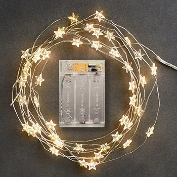 40/50/60 LED Žvaigždžių Pasakų Žibintai su baterijomis Šmėžavimas Styginių Šviesos Varinės Vielos String Šviesos Kalėdos Vestuves Noel Navidad Nuotrauka