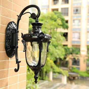 Lauko vandeniui Sconce klasikinio retro juoda Išorinės Sienos Šviesos diodų (LED) dekoratyvinė Namų eilėje proch Nuotrauka