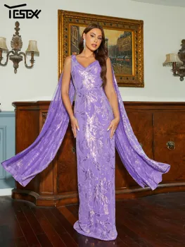 Yesexy Naujas Elegantiškas Šalis Suknelės Moterims 2023 Gėlių Puoštas V Kaklo China Undinė Vakarą Prom Šalies Oficialus Suknelės Nuotrauka