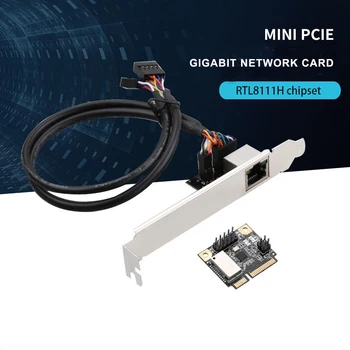 Su RTL 8111H chip greitųjų už Desktop PC MINI Gigabit PCI-E Tinklo plokštė RJ45 Fast Ethernet žaidimų prisitaikanti 10/100/1000mbps Nuotrauka