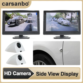Carsanbo Automobilių HAINAUT 5 Colių Skaitmeninis Vaizdas iš Šono Stebėti, Veidrodis Sistema su 2 720P HD Naktinio Matymo Šoninio vaizdo Kameros 3 Spalvos Pasirinktinai Nuotrauka