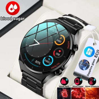 2023 Safyro Stiklas Kraujo Gliukozės Smart Watch Vyrai Visiškai Jutiklinis Ekranas Sportas Sporto Laikrodžiai Gydymas Lazeriu Trijų Aukštų Smartwatch Nuotrauka