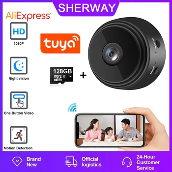 A9 Tuya Mini Stebėjimo Kamera 1080P HD Belaidžio Namų Wifi, 2MP, Naktinio Matymo Smart Vaikų Pet Kūdikio stebėjimo Saugumo Kameros Nuotrauka