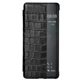 Prabangių Verslo Natūralios Odos Ultra Plonas Telefono Dangtelis Huawei Mate 40 30 Pro Plus Magnetinio Flip Case For Huawei P40 Pro Nuotrauka