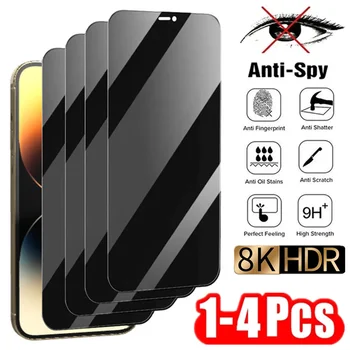 1-4Pcs Privacy Screen Protector, iPhone 11 12 13 14 Pro Max Mini 7 8 15 Plus Anti-spy Stiklo IPhone 15 PRO X XR XS MAX SE Nuotrauka