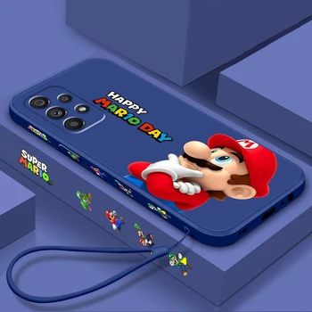 Mados Animaciją Super Mario Skysčio Kairėje Lyno Samsung Note 20 10 A54 A31 A14 A03 A22 A34 A04 A24 Ultra Plus 5G Telefono dėklas Nuotrauka