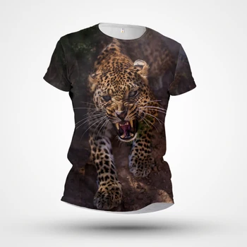 Marškinėliai vyriški 3D Liūtas Metalo Spausdinti Trumpas Rankovės Retro Gyvūnų Spausdinti marškinėliai, vyriški marškinėliai Plius Dydis marškinėliai vyriški Nuotrauka