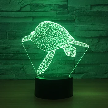 Naujas vėžlys 3D spalvinga touch led vaizdo stalo lempa siųsti šeima, draugai ir klasiokai dovanos Touch USB 3D naktį šviesos Nuotrauka