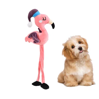 1Pc Juokingas naminių Gyvūnėlių Šuniuką, Skambantis Žaislas Žavinga Kūrybos Flamingo Formos Pliušinis Žaislas Augintiniui Kramtymas Atsparumas Išskleidimo Žaislas Nuotrauka