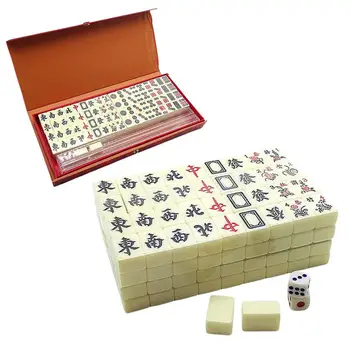 Majiang Mini Kinų Mahjong Rinkinys Su Mini Mahjong 144 Plytelės Mažų Kelionės Mahjong Nustatyti, Nešiojamas Mini Mahjong Classic Mahjong Dalis Nuotrauka