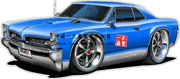 1966 1967 m. Pontiac GTO 389 400 Animacinių filmų Automobilį Sienos Grafinis Lipdukai, Decal Berniukų Kambarys Nuotrauka