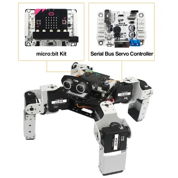 Mikro:Tiek 4 Dof Quadruped Robotas Alienbot Microbit Programuojami Maker Švietimo Rinkinio Surinkti Nuotrauka
