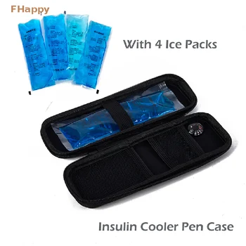 Insulino Aušintuvas Maišelį Medicina Aušintuvas Dėžutė Su 4 Ledo Paketai, Nešiojamos Insulino Šaldymo Maišelį Insulino Atveju Cukriniu Diabetu Pacientų Organizatorius Nuotrauka