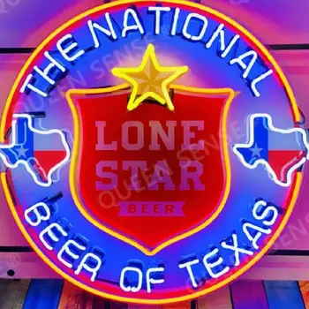 Custom Lone Star Nacionalinį Alaus Teksaso Stiklo Neoninės Šviesos Ženklas, Alaus Baras Nuotrauka
