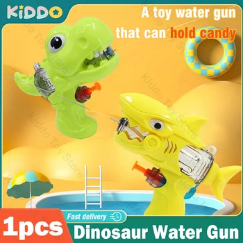 Vandens Patrankas Dinozaurų Pistoletas Mini Animacinių filmų Ginklai Vaikų Vasaros Lauko Kovoti Paplūdimio Žaislų Kova Žaislas Purslų Žaislas Vaikų Dienos Dovanos Nuotrauka