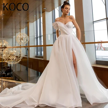 MACDOUGAL Oficialių A-Line Wedding Dresses Vieną Petį Sequines Padalinta Nuotakos Suknelė Boho Paplūdimys Vestuvių Vakarą Prom Chalatai Užsakymą Nuotrauka