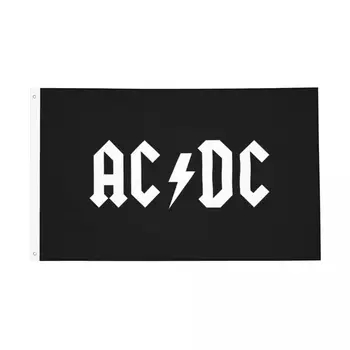 Sunkiųjų Metalų AC DC Vėliavos Dvipusis Patalpų, Lauko Reklama Roko Muzikos Poliesteris Namų Kambario Bendrabučio Sienų Dekoras 3x5 FT Nuotrauka