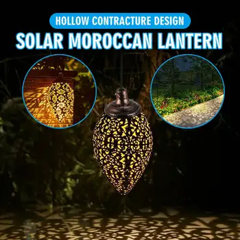 Saulės energija Varomas LED Maroko Kabinti Žibinto Šviesą Maroko Modelio Projekcijos Lempos Lauko Sodo Dekoro Fairy Light Kit Nuotrauka