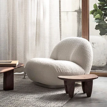 Minimalistinė Balta elegantiška Sofa Lounge Grindų Modernus Miegamojo Minkšta Kėdė Namų Elegantiškas Tingus Woonkamer Banken Gyvenimo Kambario Baldai Nuotrauka