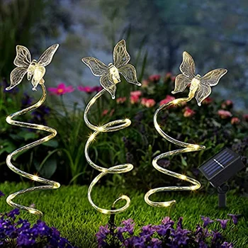 Saulės Spiralės Butterfly Garden Kuolo Žibintai Apšvietimo Režimai Drugelio Figūrėlės Dekoratyviniai Lauko Kelias Vandeniui Kiemas, Veja Nuotrauka