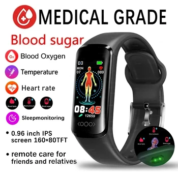 2023 Sveiką Kraujo Gliukozės Smart Watch Vyrų EKG+PPG Kraujo Spaudimo Matavimas IP68 Vandeniui Sporto Fitneso Apyrankę Smartwatch Nuotrauka