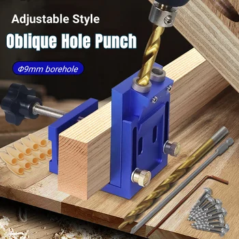 9MM Reguliuojamas Linkę Skylę Positioner Medienos apdirbimo Puncher Aliuminio Įstrižainės Hole Punch Rasti Pin Rungtynių Gręžimo Guider Nuotrauka